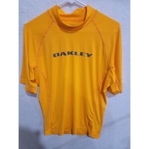 Oakley Mens XXL Rash Guard Short Sleeve Orange Hydrolix UV Swim Shirt‎ 2XL
